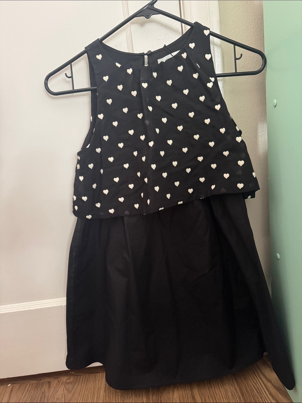 Zara Black Heart-Print Sleeveless Dress